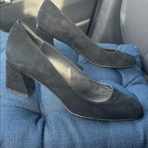 🖤Stuart Weitzman Suede Elegant Black Women's Block Heels